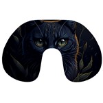 Art Cat Drawing Mammal Animal Feline Travel Neck Pillow Front