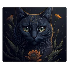 Art Cat Drawing Mammal Animal Feline Two Sides Premium Plush Fleece Blanket (small) by pakminggu