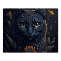 Art Cat Drawing Mammal Animal Feline Two Sides Premium Plush Fleece Blanket (large) by pakminggu