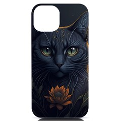 Art Cat Drawing Mammal Animal Feline Iphone 14 Black Uv Print Case