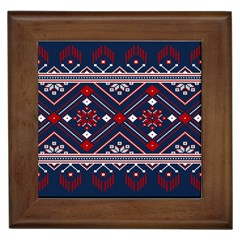 Ukrainian Folk Seamless Pattern Ornament Framed Tile by pakminggu