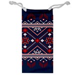 Ukrainian Folk Seamless Pattern Ornament Jewelry Bag Front