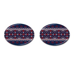 Ukrainian Folk Seamless Pattern Ornament Cufflinks (oval) by pakminggu