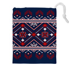 Ukrainian Folk Seamless Pattern Ornament Drawstring Pouch (4xl) by pakminggu