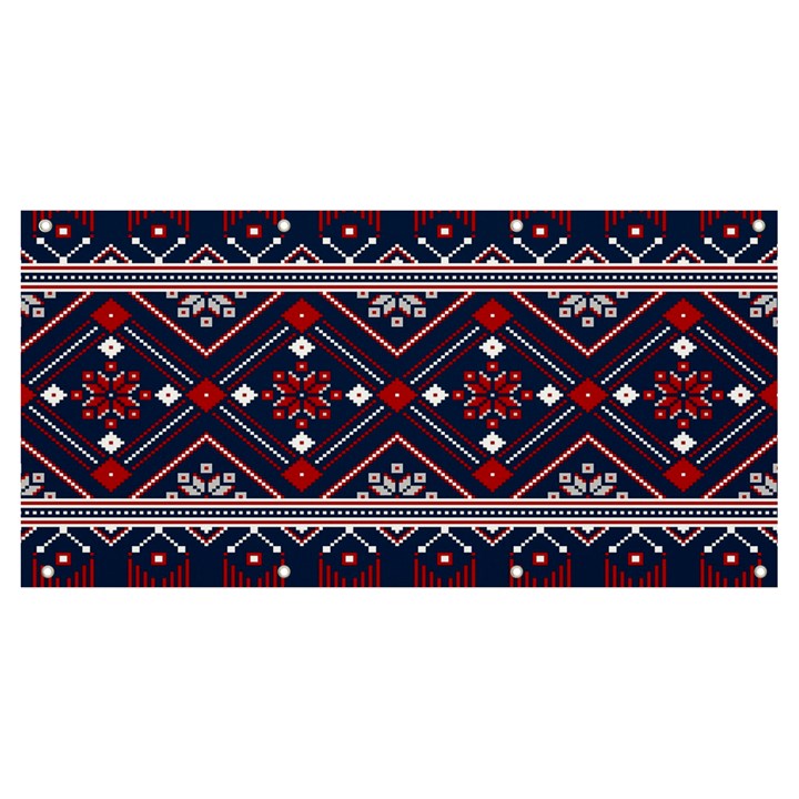 Ukrainian Folk Seamless Pattern Ornament Banner and Sign 8  x 4 