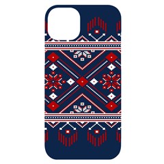 Ukrainian Folk Seamless Pattern Ornament Iphone 14 Plus Black Uv Print Case by pakminggu