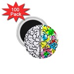 Brain Left Logic Language Science 1.75  Magnets (100 pack)  Front