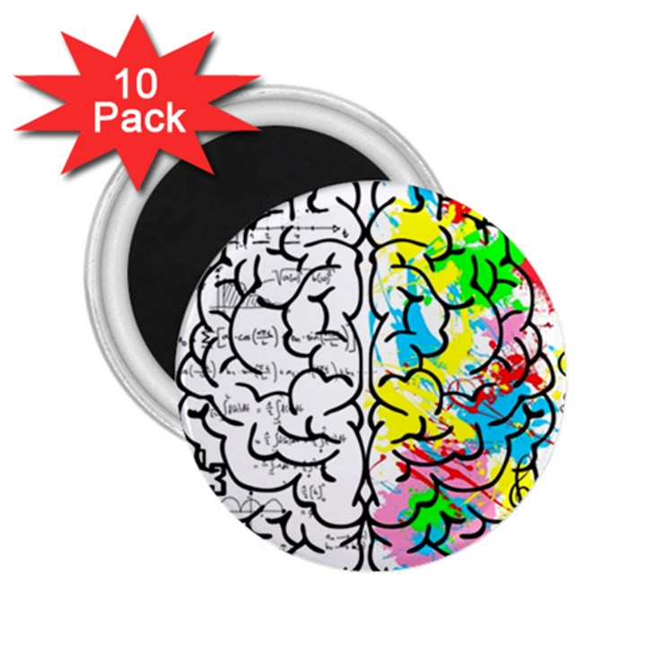 Brain Left Logic Language Science 2.25  Magnets (10 pack) 