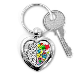 Brain Left Logic Language Science Key Chain (heart) by pakminggu