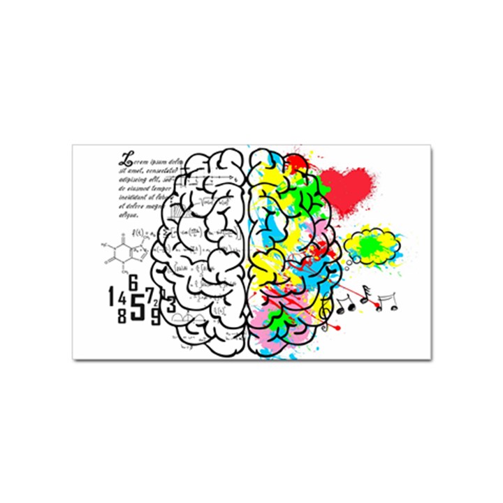 Brain Left Logic Language Science Sticker Rectangular (100 pack)