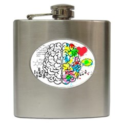 Brain Left Logic Language Science Hip Flask (6 Oz) by pakminggu