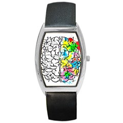 Brain Left Logic Language Science Barrel Style Metal Watch by pakminggu