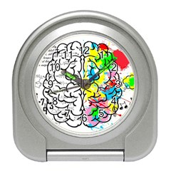 Brain Left Logic Language Science Travel Alarm Clock by pakminggu