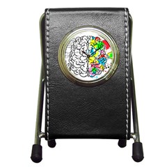 Brain Left Logic Language Science Pen Holder Desk Clock by pakminggu