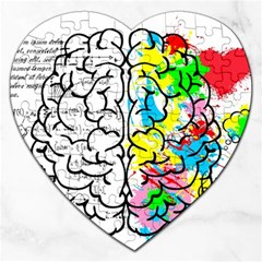 Brain Left Logic Language Science Jigsaw Puzzle (heart) by pakminggu