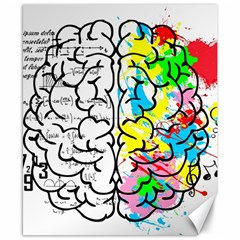 Brain Left Logic Language Science Canvas 8  X 10 