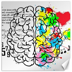 Brain Left Logic Language Science Canvas 20  X 20  by pakminggu