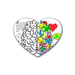 Brain Left Logic Language Science Rubber Heart Coaster (4 Pack) by pakminggu