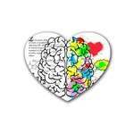 Brain Left Logic Language Science Rubber Heart Coaster (4 pack) Front