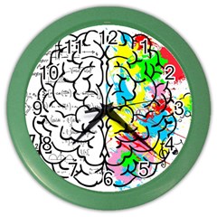 Brain Left Logic Language Science Color Wall Clock by pakminggu