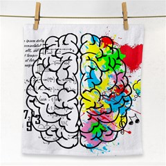 Brain Left Logic Language Science Face Towel by pakminggu