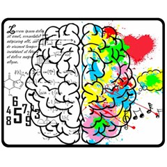 Brain Left Logic Language Science Fleece Blanket (medium) by pakminggu