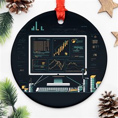 Remote Work Work From Home Online Work Ornament (round) by pakminggu