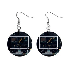 Remote Work Work From Home Online Work Mini Button Earrings by pakminggu