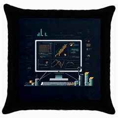 Remote Work Work From Home Online Work Throw Pillow Case (black) by pakminggu