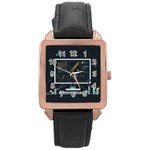 Remote Work Work From Home Online Work Rose Gold Leather Watch  Front