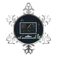 Remote Work Work From Home Online Work Metal Small Snowflake Ornament