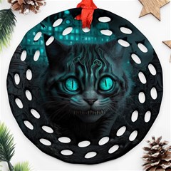 Angry Cat Fantasy Ornament (round Filigree) by pakminggu