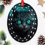 Angry Cat Fantasy Ornament (Oval Filigree) Front