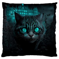 Angry Cat Fantasy Standard Premium Plush Fleece Cushion Case (one Side) by pakminggu