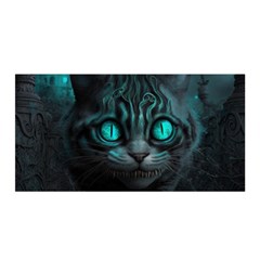 Angry Cat Fantasy Satin Wrap 35  X 70  by pakminggu