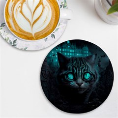 Angry Cat Fantasy Uv Print Round Tile Coaster by pakminggu