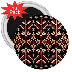 Vector Illustration Of Ukrainian Folk Seamless Pattern Ethnic Ornament Border Element Traditional 3  Magnets (10 Pack)  by pakminggu