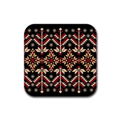 Vector Illustration Of Ukrainian Folk Seamless Pattern Ethnic Ornament Border Element Traditional Rubber Square Coaster (4 Pack) by pakminggu