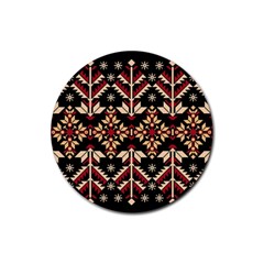 Vector Illustration Of Ukrainian Folk Seamless Pattern Ethnic Ornament Border Element Traditional Rubber Round Coaster (4 Pack) by pakminggu