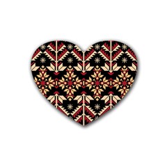 Vector Illustration Of Ukrainian Folk Seamless Pattern Ethnic Ornament Border Element Traditional Rubber Coaster (heart) by pakminggu