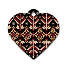 Vector Illustration Of Ukrainian Folk Seamless Pattern Ethnic Ornament Border Element Traditional Dog Tag Heart (two Sides) by pakminggu