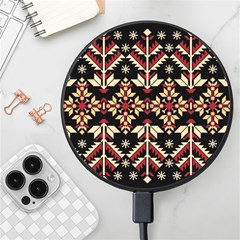 Vector Illustration Of Ukrainian Folk Seamless Pattern Ethnic Ornament Border Element Traditional Wireless Fast Charger(black) by pakminggu