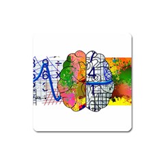 Brain Cerebrum Biology Abstract Square Magnet by pakminggu