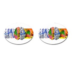 Brain Cerebrum Biology Abstract Cufflinks (oval) by pakminggu