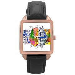 Brain Cerebrum Biology Abstract Rose Gold Leather Watch  by pakminggu