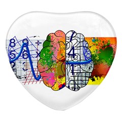 Brain Cerebrum Biology Abstract Heart Glass Fridge Magnet (4 Pack)