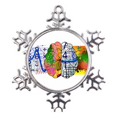 Brain Cerebrum Biology Abstract Metal Large Snowflake Ornament