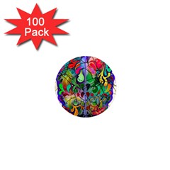 Brain Head Mind Man Silhouette 1  Mini Magnets (100 Pack)  by pakminggu