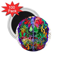 Brain Head Mind Man Silhouette 2 25  Magnets (100 Pack)  by pakminggu