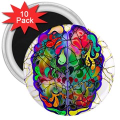 Brain Head Mind Man Silhouette 3  Magnets (10 Pack)  by pakminggu